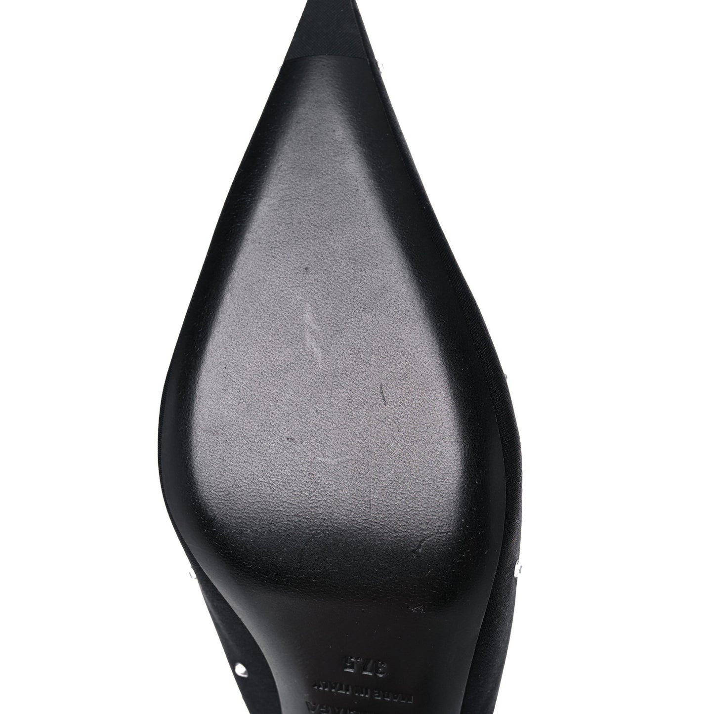 Satin Crystal Embellished Knife Mules 37.5 Black