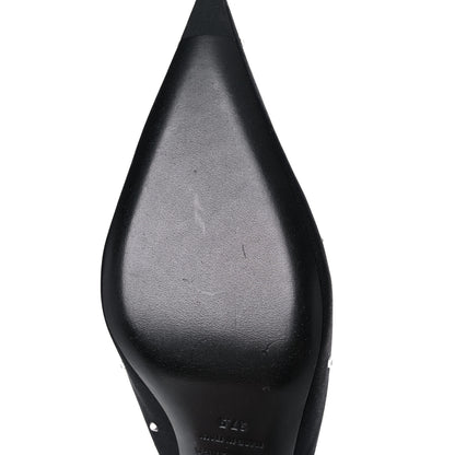 Balenciaga Satin Crystal Embellished Knife Mules 37.5 Black 10 of 10