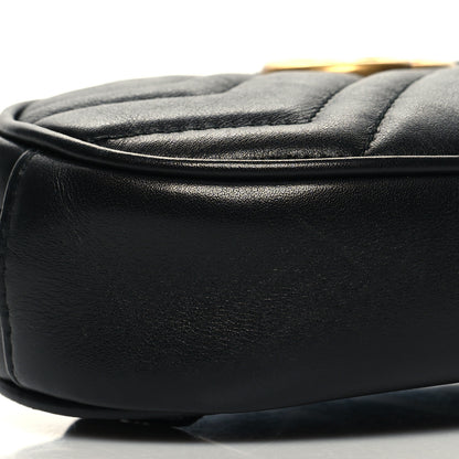 Gucci Calfskin Matelasse GG Marmont Belt Bag 85 34 Black 9 of 14