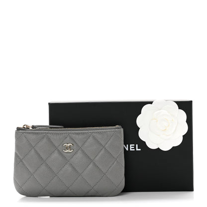 Chanel Caviar Quilted Small Cosmetic Case Grey 7 of 7