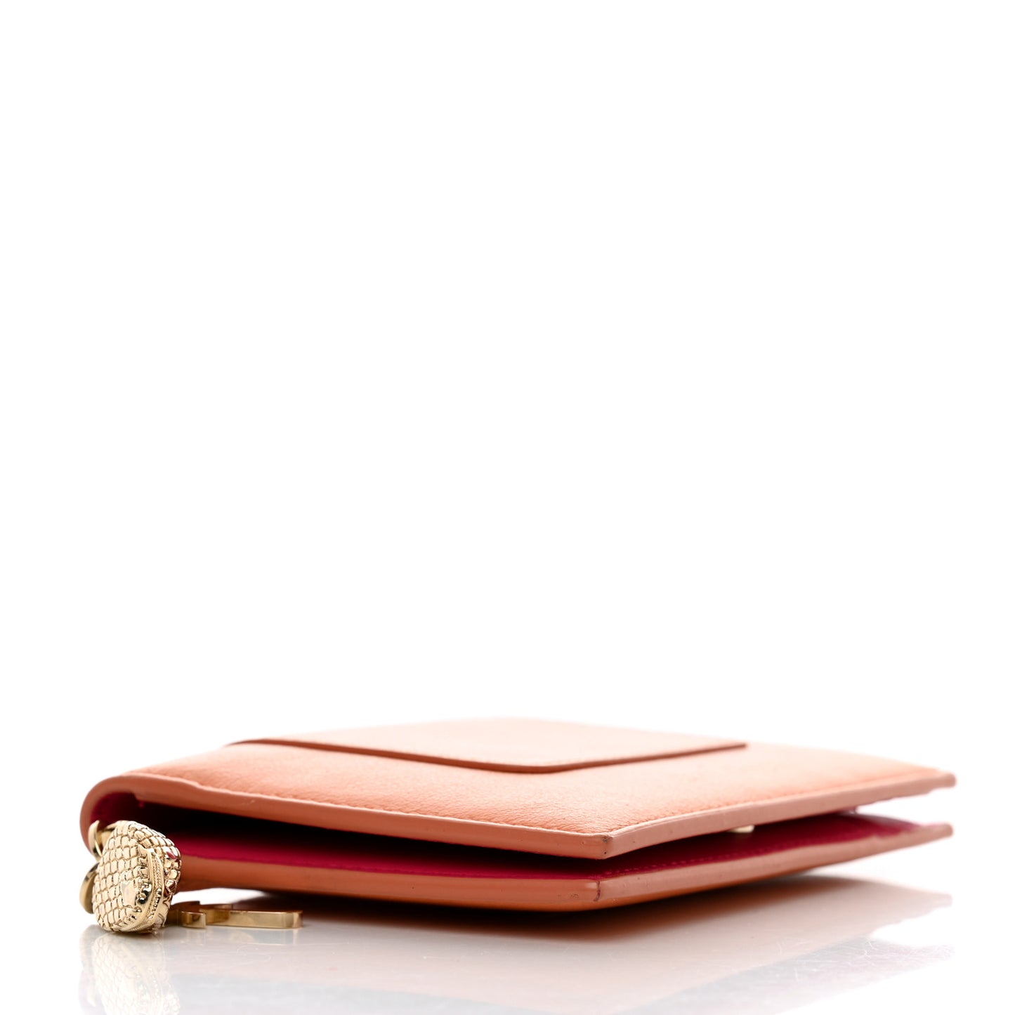 Serpenti Calfskin Forever Card Case Coral