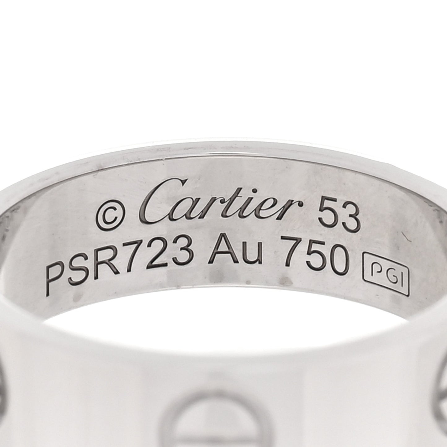 18K White Gold 5.5mm LOVE Ring 53 6.25