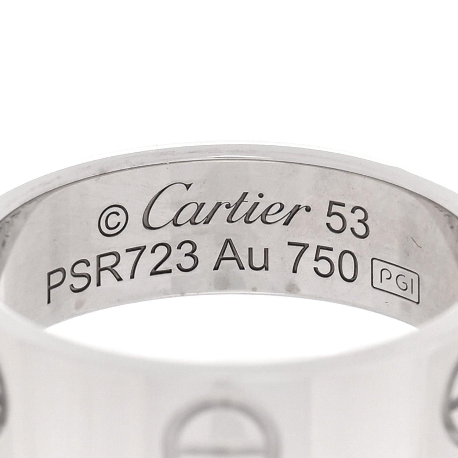 Cartier 18K White Gold 5.5mm LOVE Ring 53 6.25 4 of 5