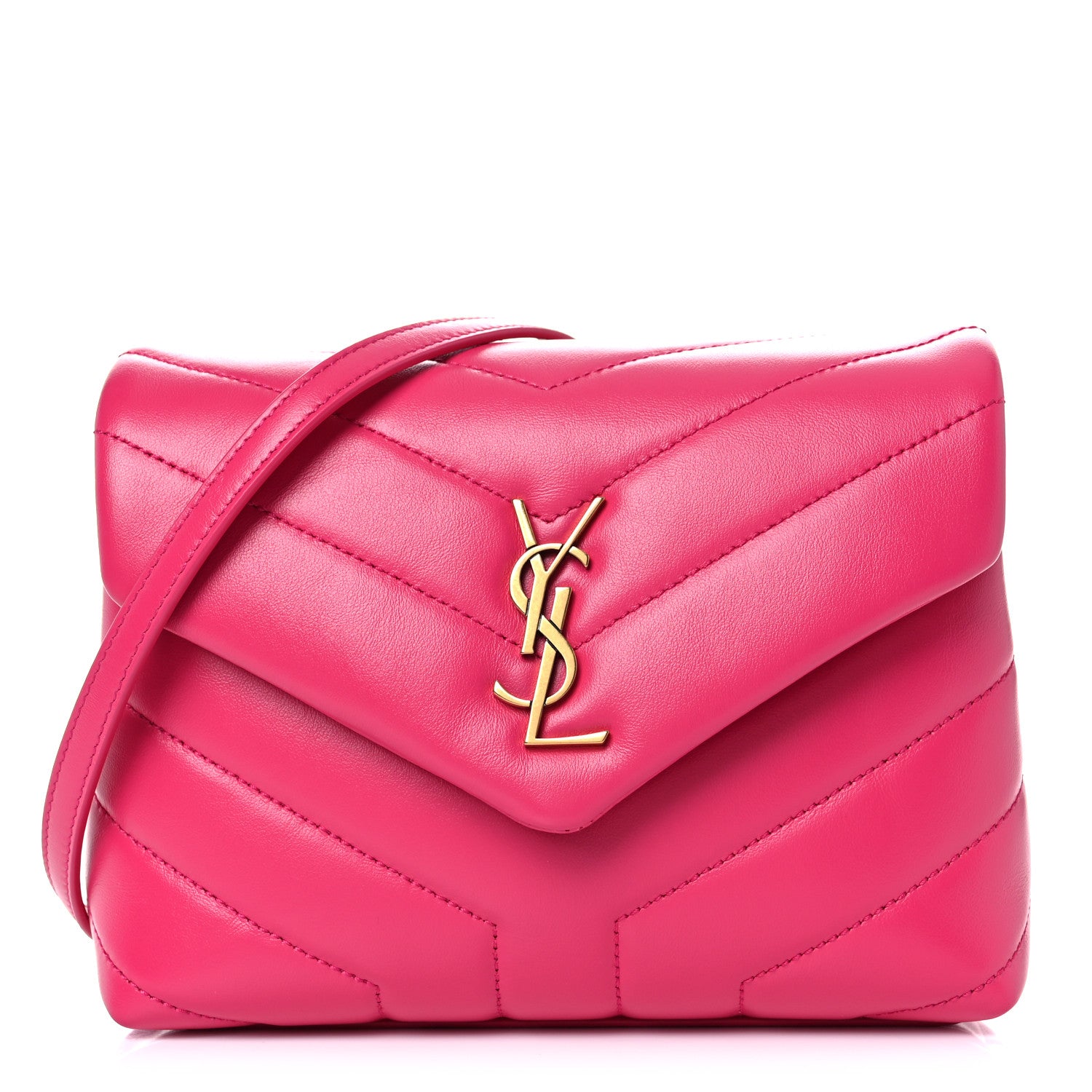 Saint Laurent Calfskin Y Quilted Monogram Toy Loulou Crossbody Bag Freesia 1 of 10