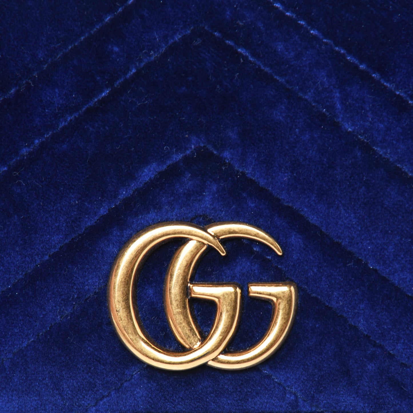 Velvet Matelasse GG Marmont Mini Bag Cobalt Blue