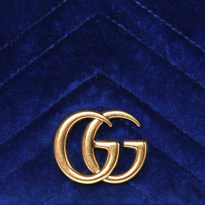 Gucci Velvet Matelasse GG Marmont Mini Bag Cobalt Blue 14 of 14