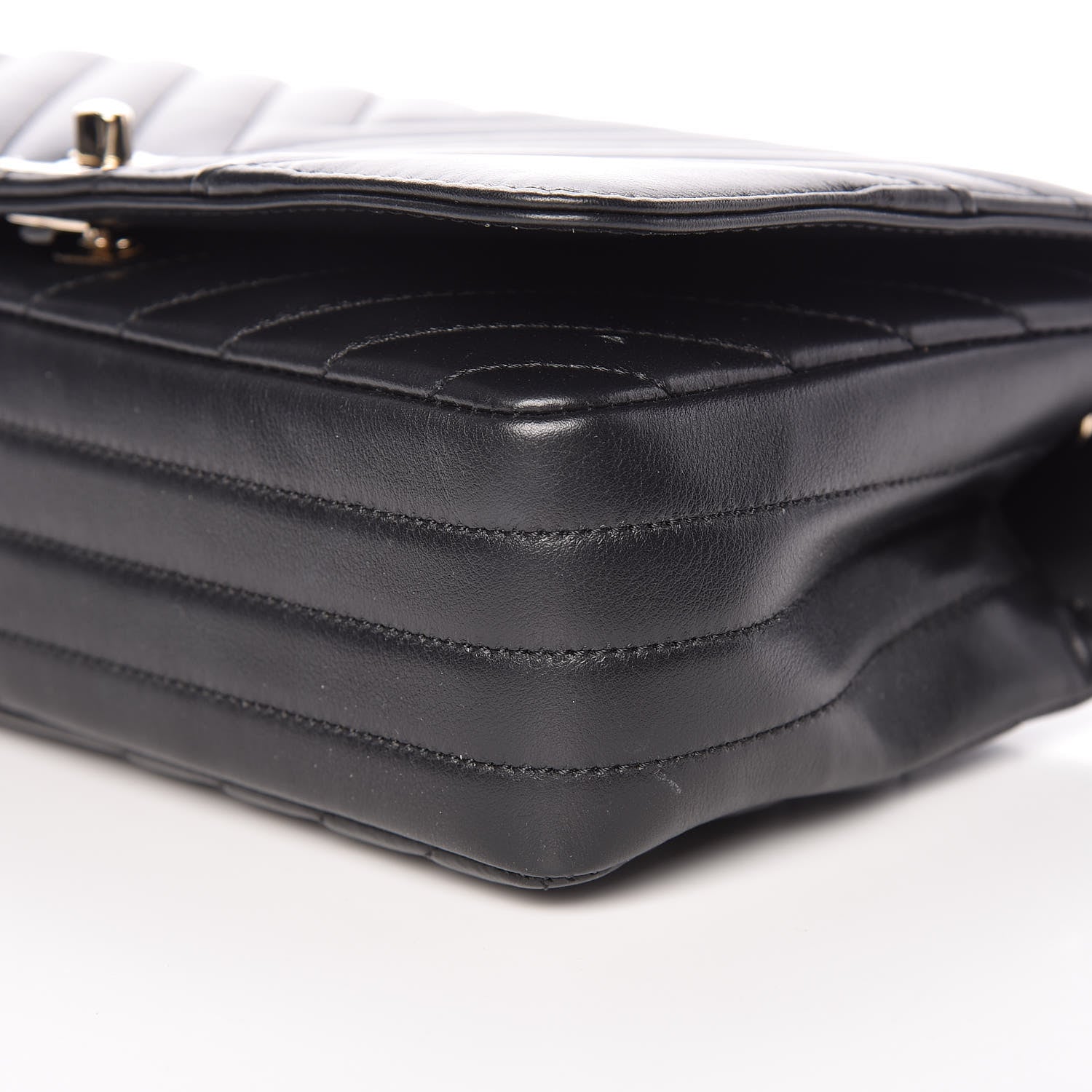 Chanel Calfskin Chevron Quilted Statement Flap Black 9 of 10