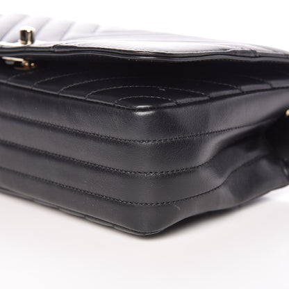 Chanel Calfskin Chevron Quilted Statement Flap Black 9 of 10