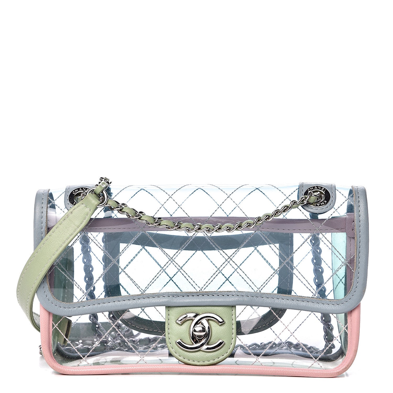 Chanel Lambskin PVC Quilted Mini Coco Splash Flap Blue Green 1 of 11