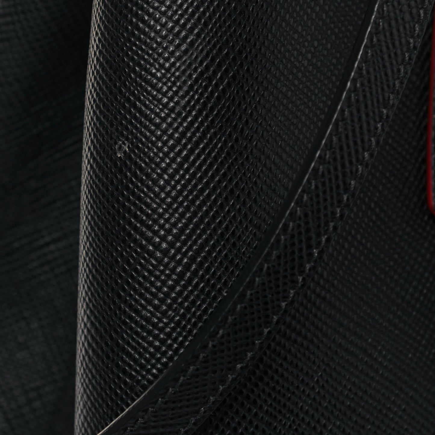 Saffiano Cuir Small Double Bag Black Fuoco