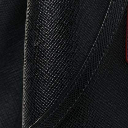 Prada Saffiano Cuir Small Double Bag Black Fuoco 12 of 13