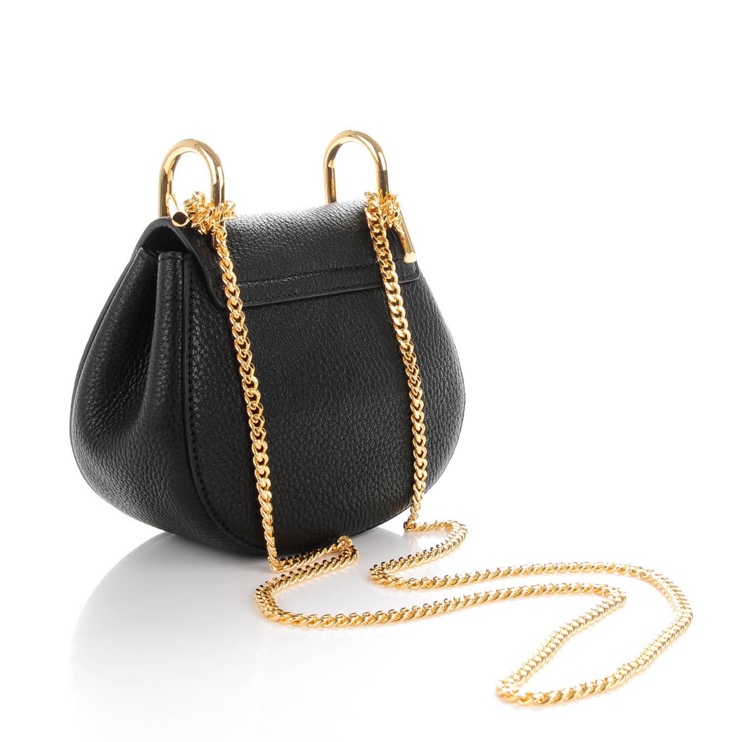 Grained Lambskin Nano Drew Shoulder Bag Black