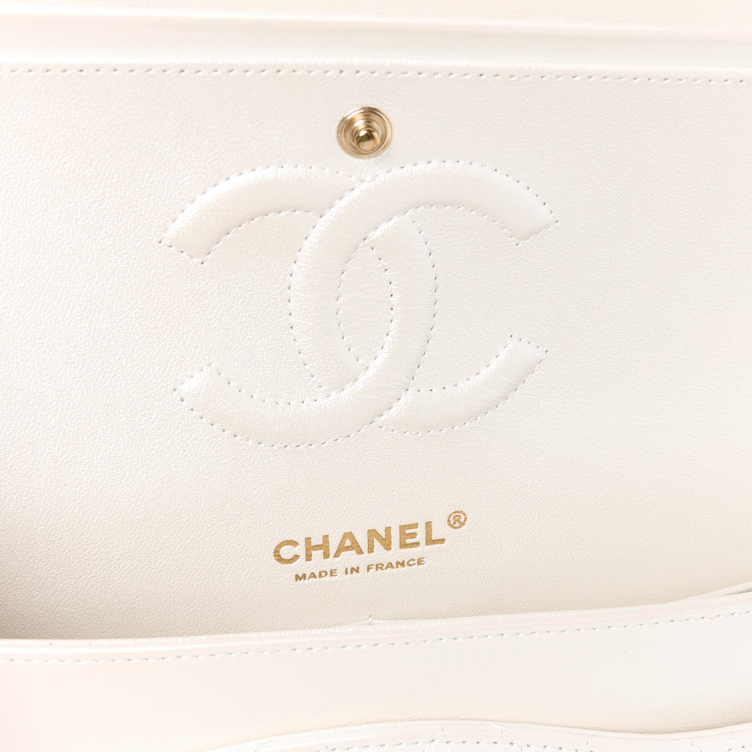 Chanel Iridescent Calfskin Quilted Medium Double Flap White 6 of 12