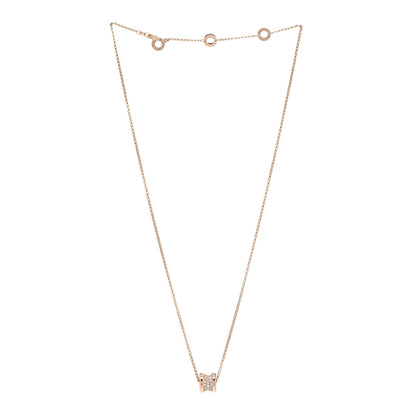 Bulgari 18K Rose Gold Diamond Small B.Zero1 Pave Pendant Necklace 3 of 8