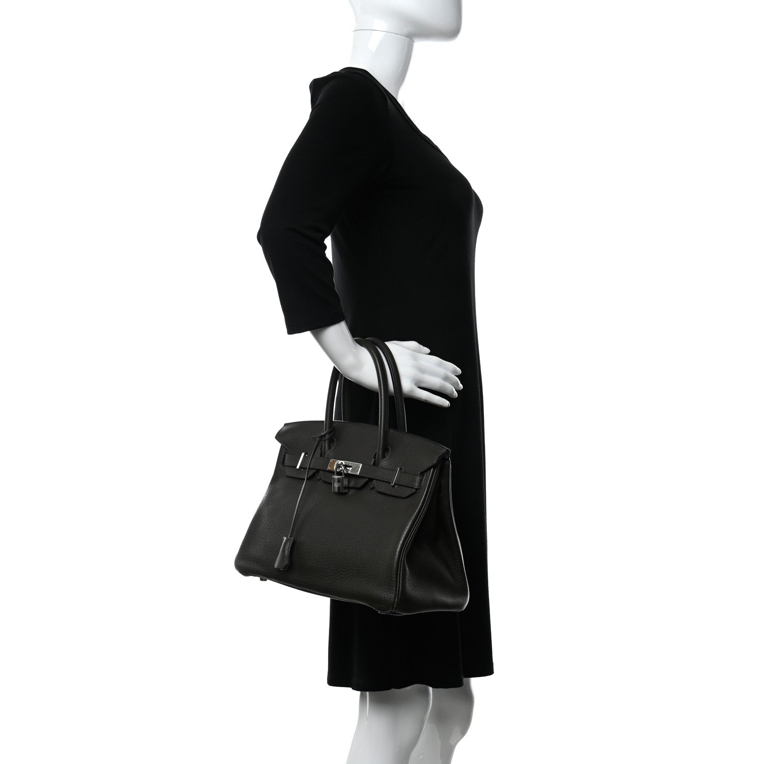 Hermes Taurillon Clemence Birkin 30 Vert Bronze 2 of 15