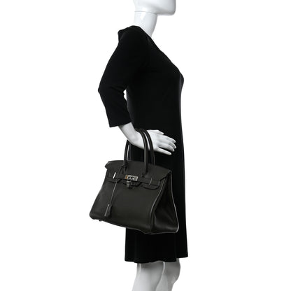 Hermes Taurillon Clemence Birkin 30 Vert Bronze 2 of 15