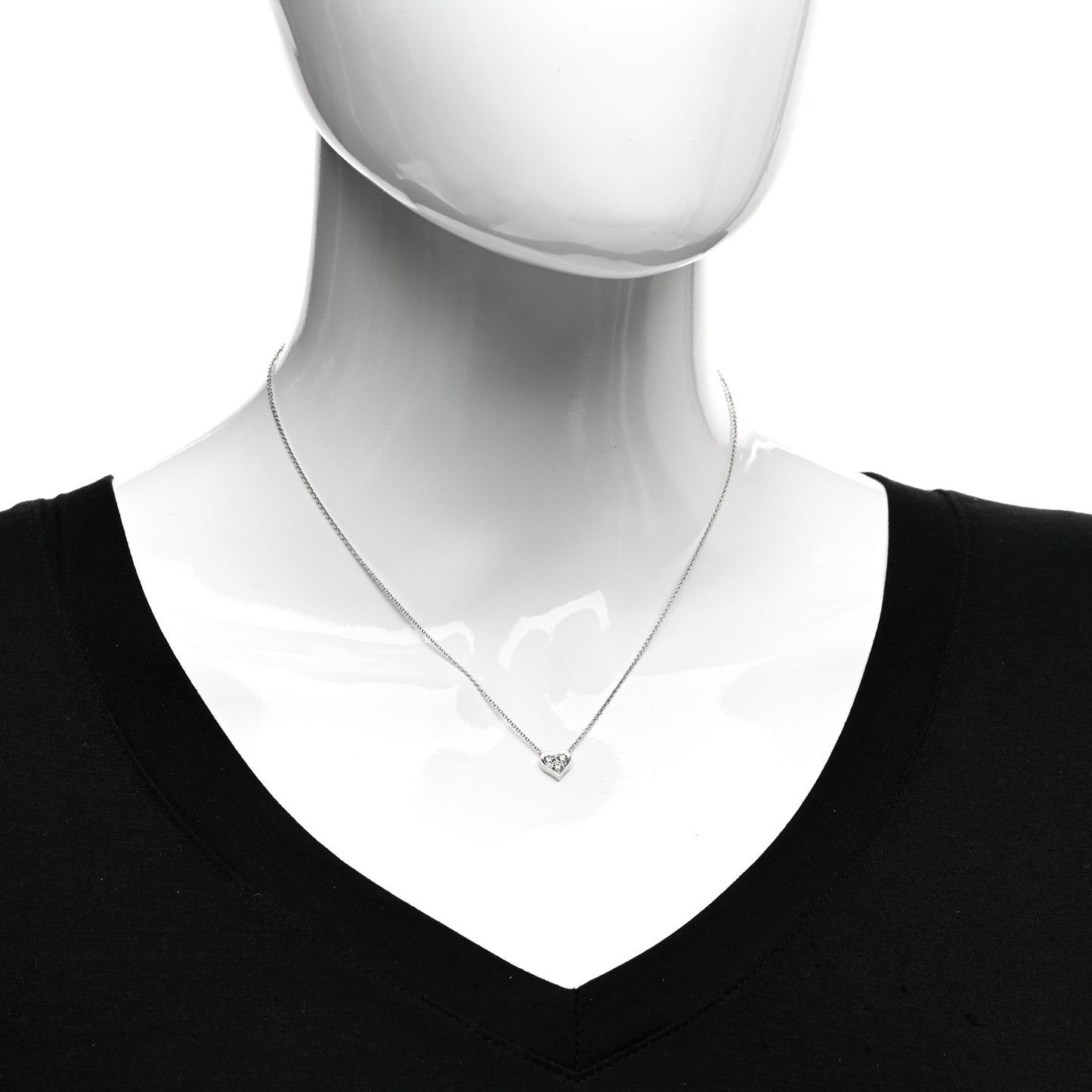 Platinum Diamond Heart Pendant Necklace