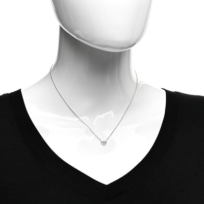 Tiffany Platinum Diamond Heart Pendant Necklace 2 of 4