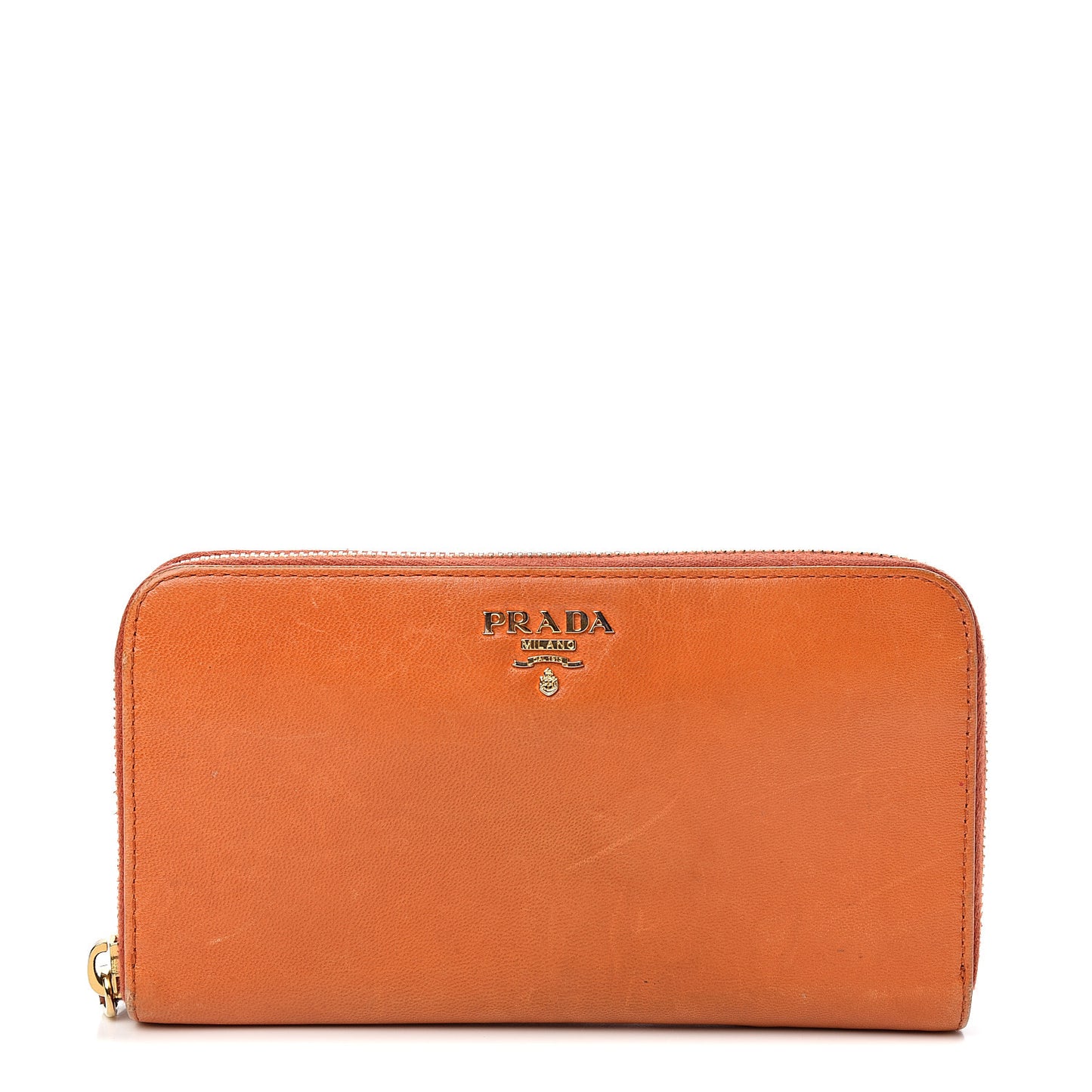 Goatskin Chic Zip Around Wallet Papaya