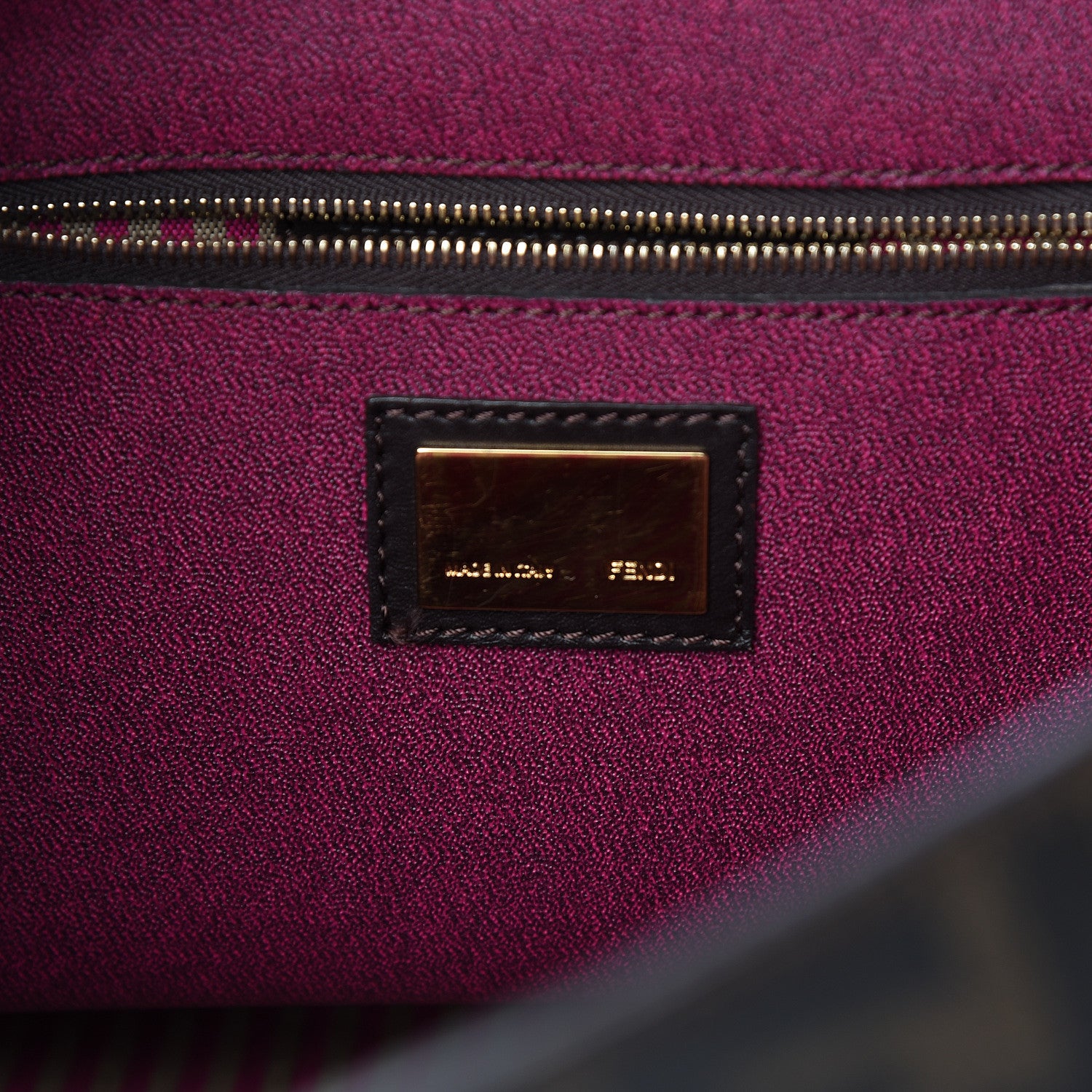 Fendi Zucca Spalmati Small Roll Tote Tobacco Fuxia 6 of 13
