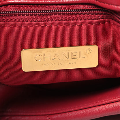 Chanel Goatskin Quilted Medium Chanel 19 Flap Red 6 of 12