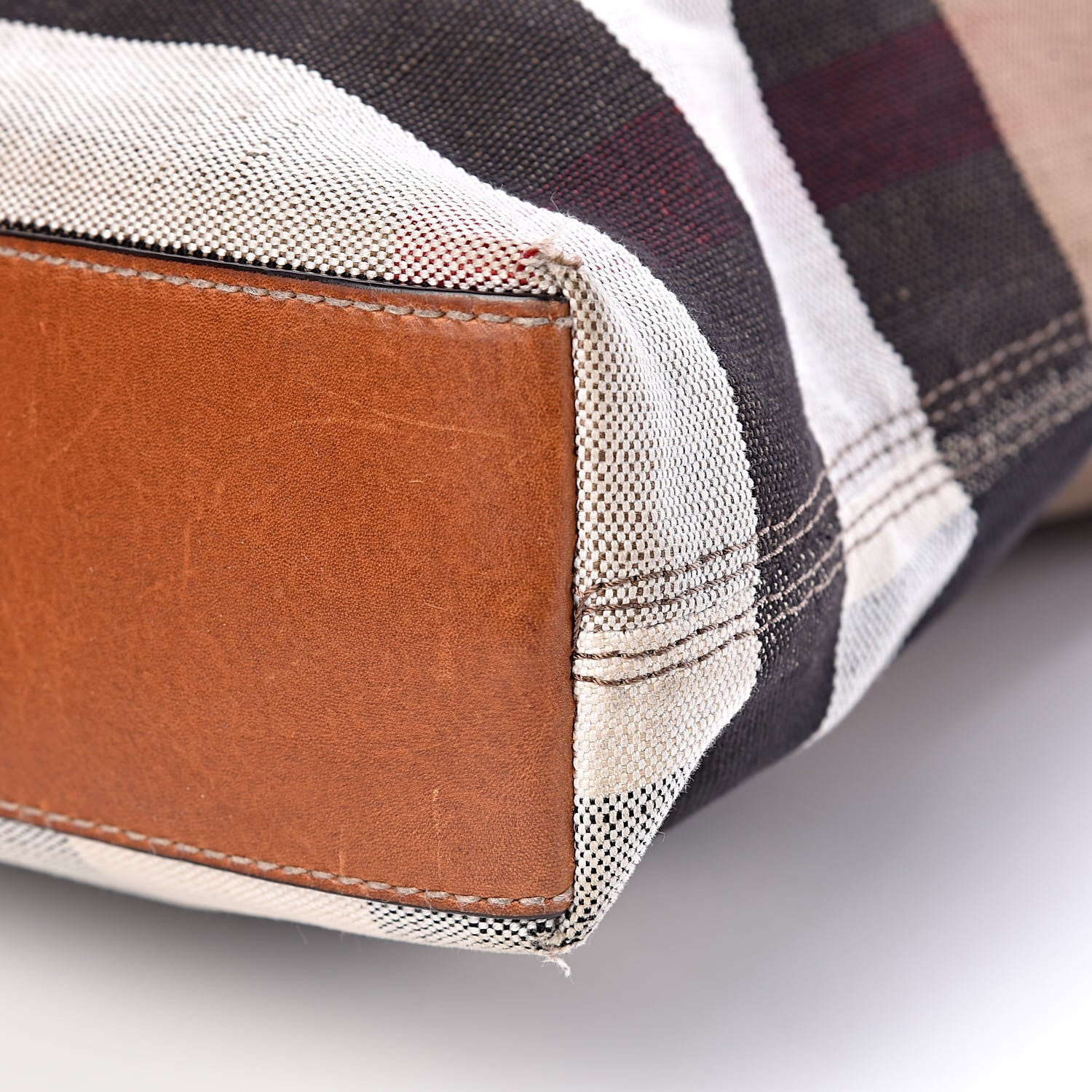 Burberry Canvas Mega Check Medium Ashby Hobo Saddle Brown 18 of 21