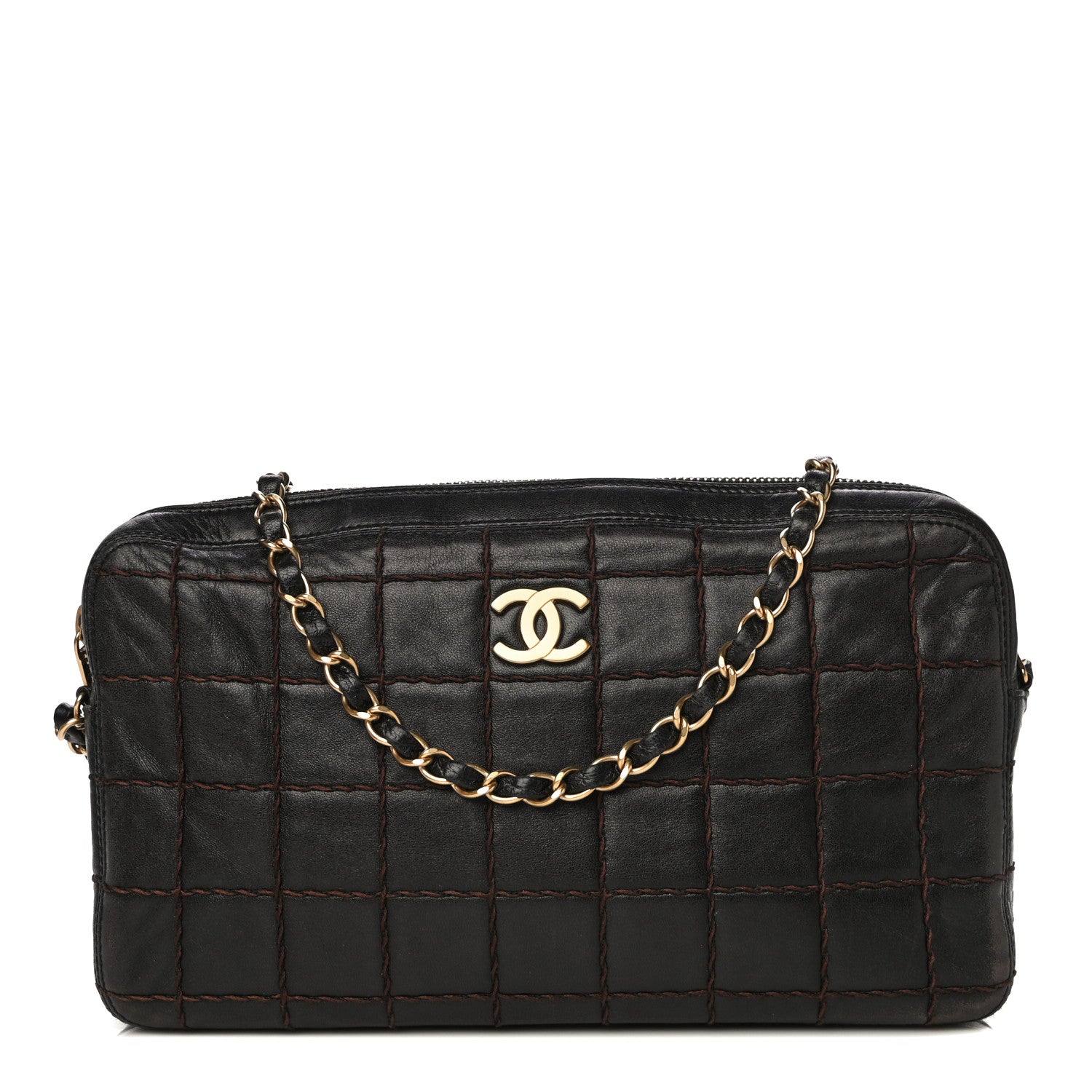 Chanel Lambskin Quilted Chocolate Bar Camera Case Black 1 of 18