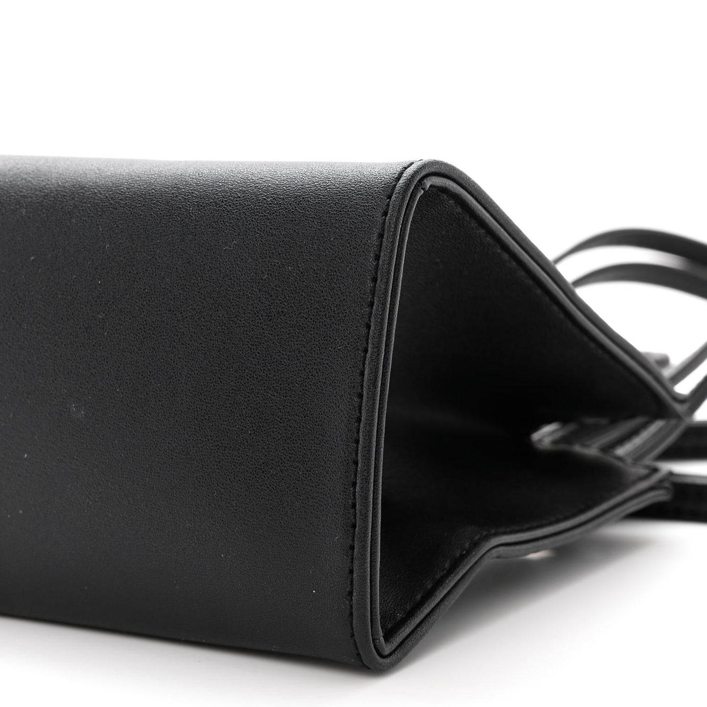 Vegan Leather Small Shopping Bag Black
