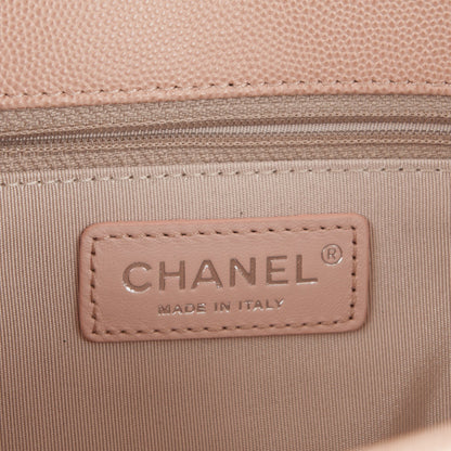 Chanel Caviar Chevron Large Single Flap Beige 6 of 7