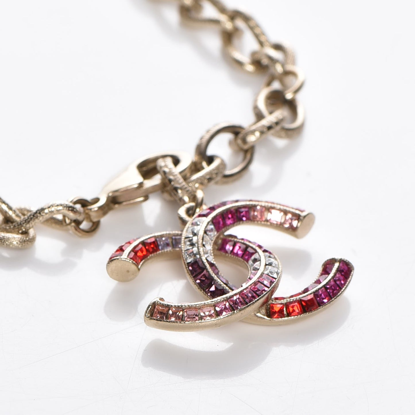 Crystal CC Bracelet Gold Fuchsia Purple