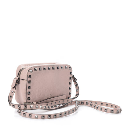 Valentino Garavani Grained Calfskin Small Rockstud Flap Pocket Camera Crossbody Bag Poudre 3 of 9