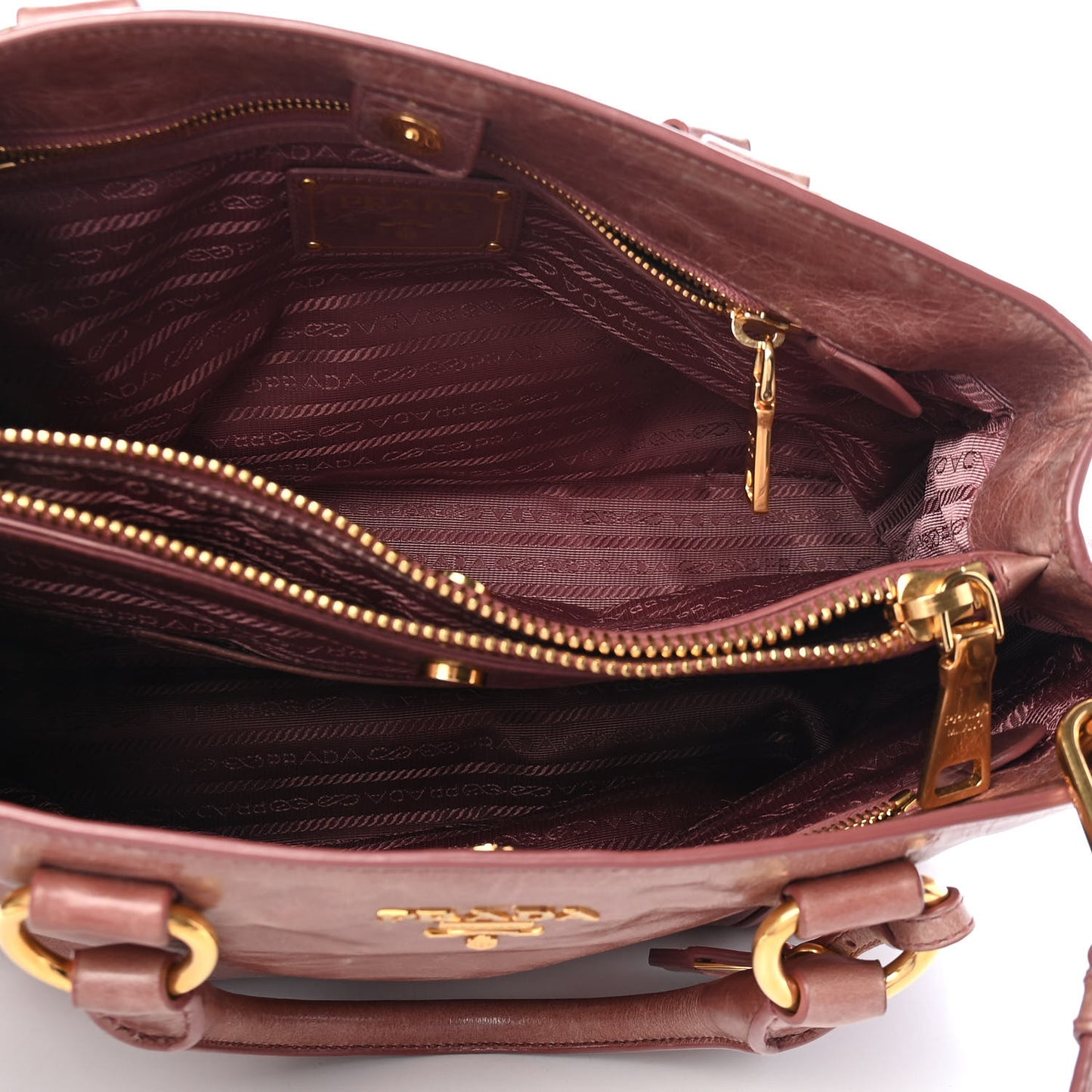 Vitello Shine Shopping Satchel Antico