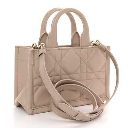 Christian Dior CHRISTIAN DIOR Calfskin Macrocannage Mini Book Tote Trench Beige 3 of 10