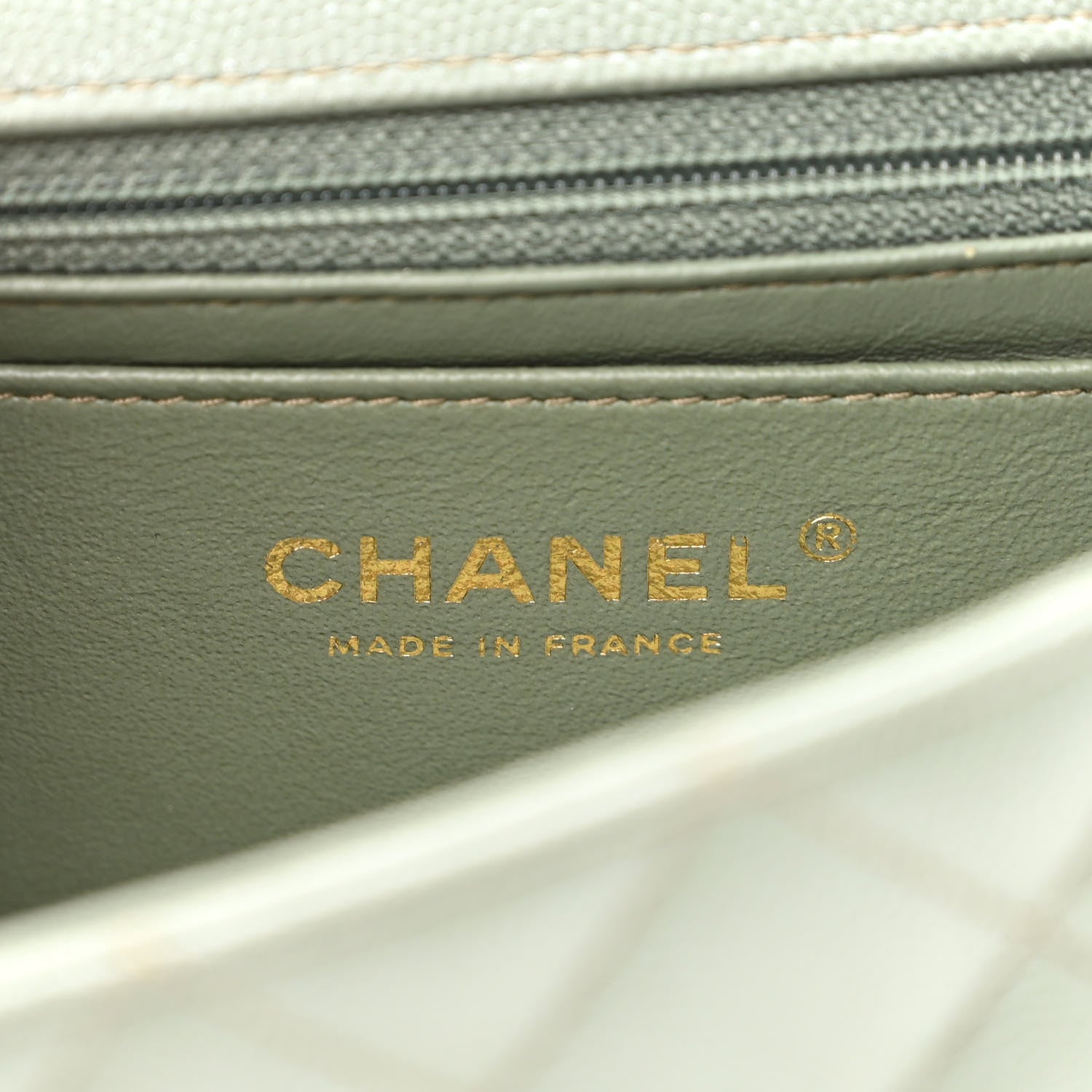 Chanel Iridescent Caviar Quilted Mini Rectangular Flap Green 5 of 10