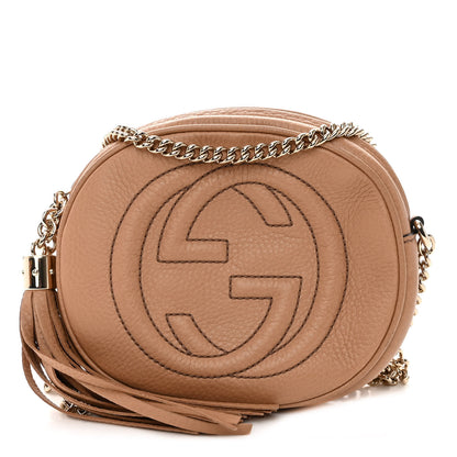 Gucci Pebbled Calfskin Mini Soho Chain Bag Camelia 1 of 10