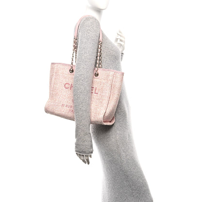 Chanel Lurex Boucle Small Deauville Tote Pink 2 of 10