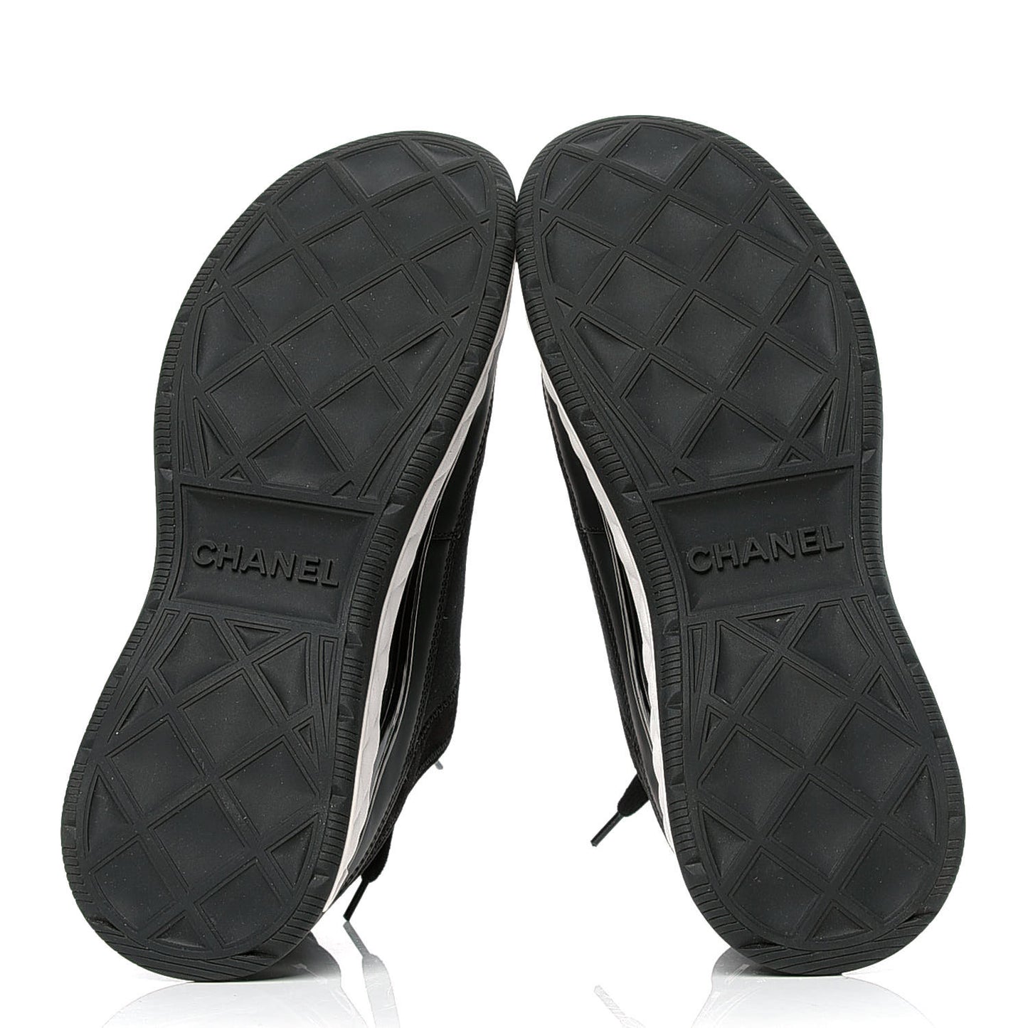 Velvet Calfskin Mixed Fibers CC Sneakers 40.5 Black
