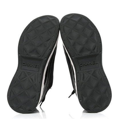 Chanel Velvet Calfskin Mixed Fibers CC Sneakers 40.5 Black 4 of 4