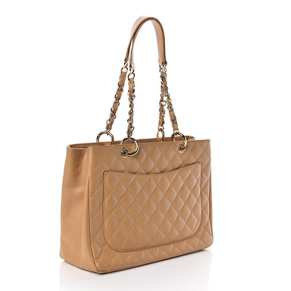 Chanel Caviar Quilted Grand Shopping Tote GST Beige 3 of 11