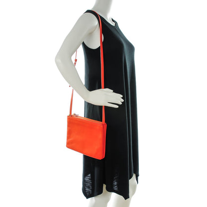 Celine Lambskin Large Trio Crossbody Bright Orange 2 of 7