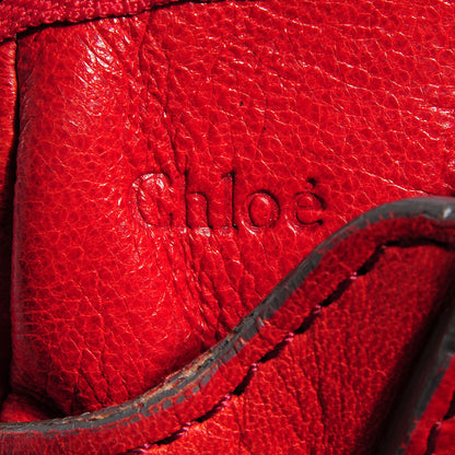 Chloe Leather Heloise Satchel Red 9 of 10
