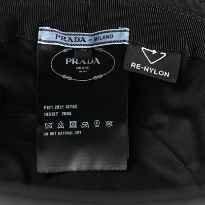 Prada Re-Nylon Metal Triangle Logo Womens Bucket Hat M Black 8 of 8