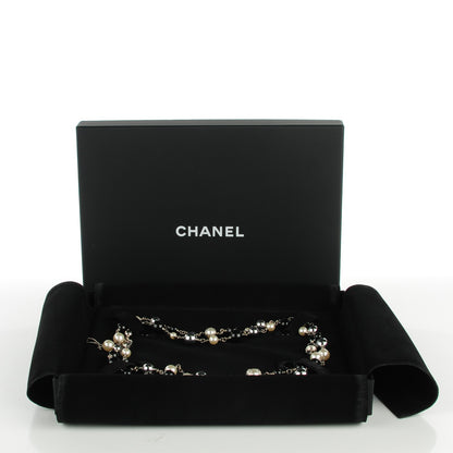Chanel Pearl Beaded CC Long Necklace Black 5 of 5