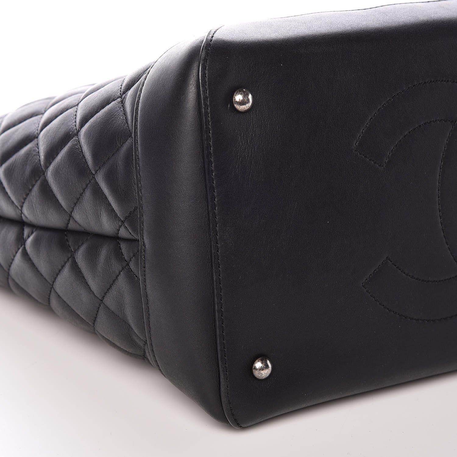 Chanel Calfskin Quilted Small Easy Shopping Tote Black 8 of 9