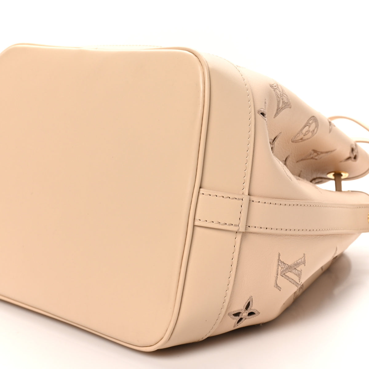 Louis Vuitton Calfskin Monogram Cutout Petit Noe Neutral 9 of 9