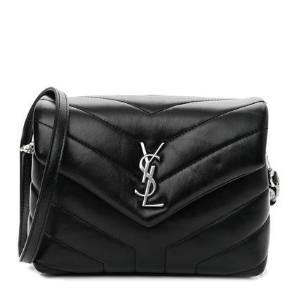 Saint Laurent Calfskin Y Quilted Monogram Toy Loulou Crossbody Bag Black 1 of 10