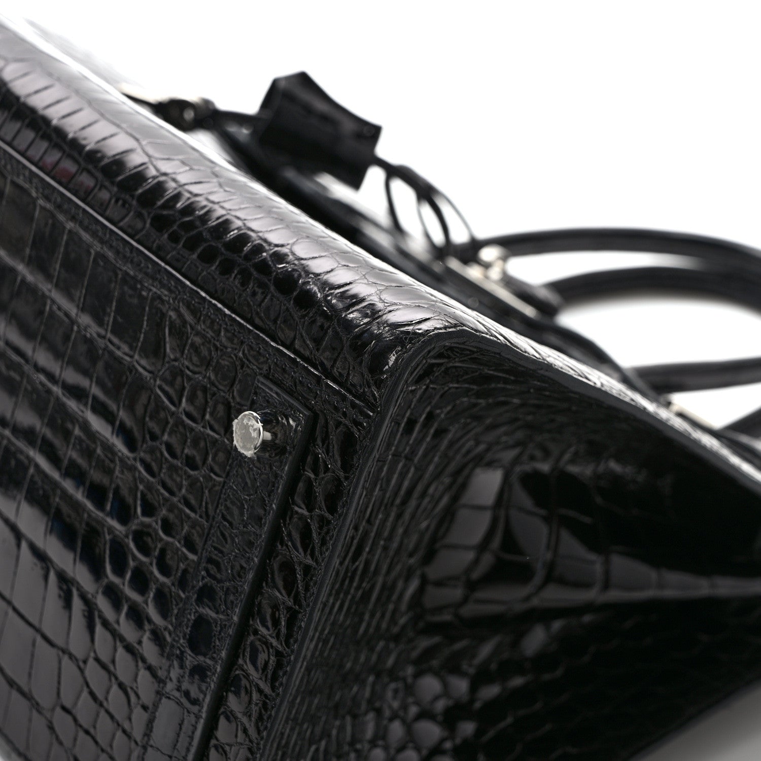 Hermes Shiny Porosus Crocodile Birkin Sellier 35 Black 12 of 16