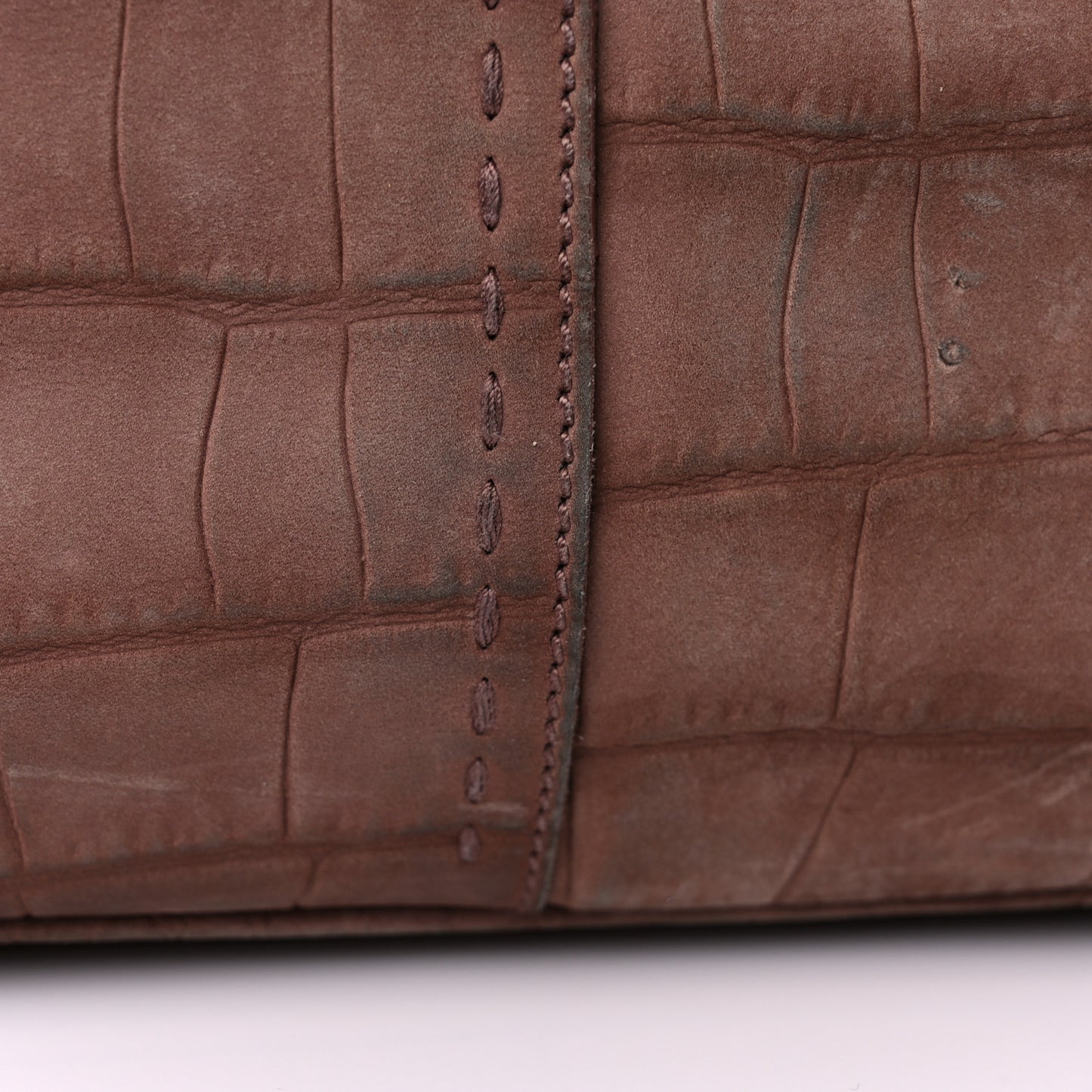 Nubuck Crocodile Embossed Oversized Muse Brown