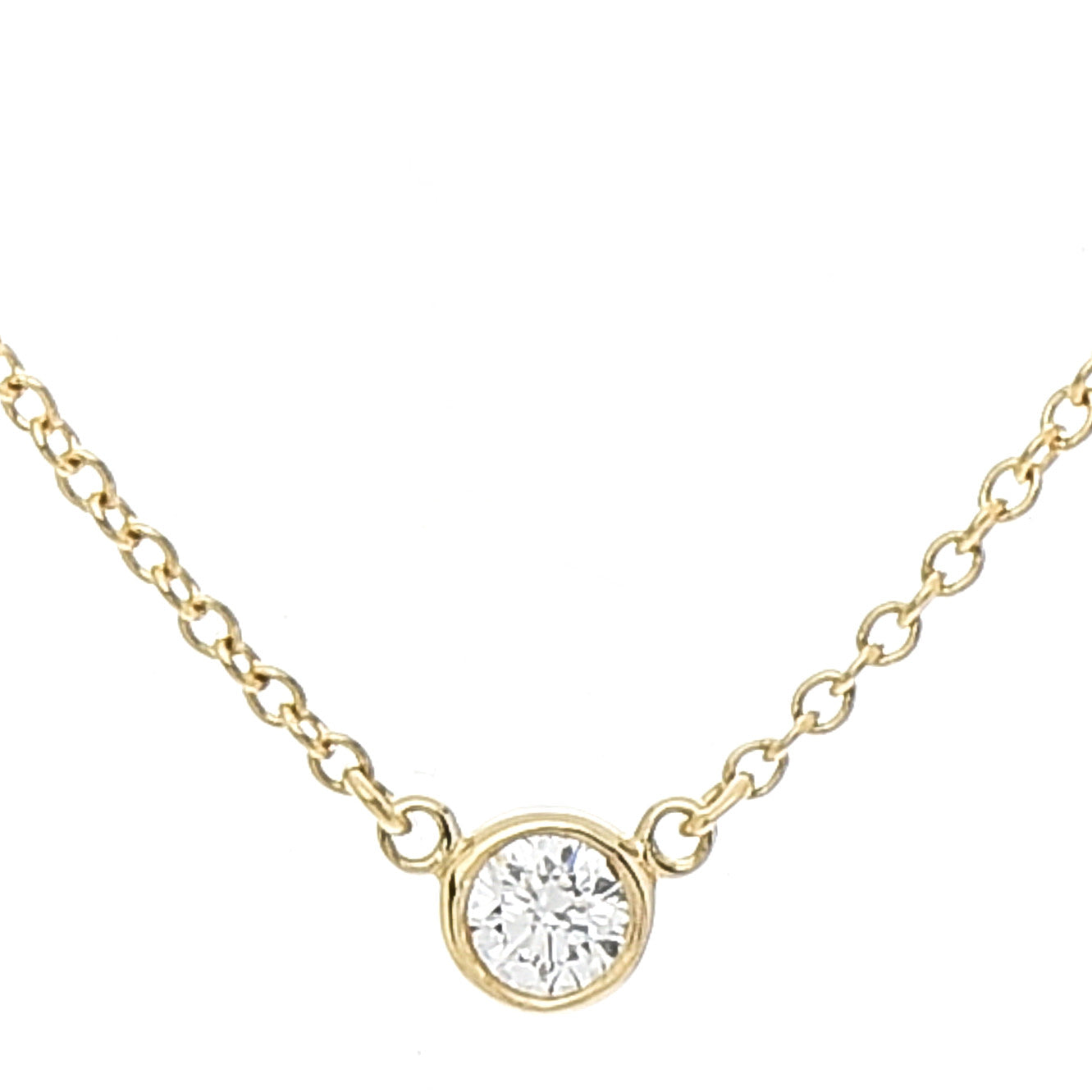 18K Yellow Gold Diamond .08ct Elsa Peretti Diamonds by the Yard Pendant Necklace