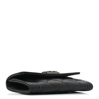 Chanel Caviar Quilted Boy Flap Card Holder Black 4 of 9